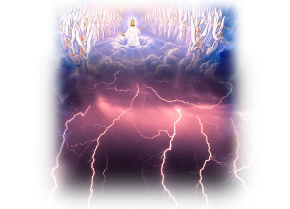 Luk.17:24 Want gelijk de bliksem, die van het ene einde onder den hemel bliksemt, tot het andere onder den hemel schijnt, alzo zal ook de Zoon des mensen wezen in Zijn dag.